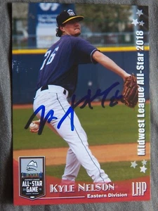 Cleveland Indians Kyle Nelson Signed 2018 Midwest League All-Star Auto Card - Picture 1 of 1