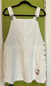 Shein X Hello Kitty NWT Overall Mini Dress Raw Edge Graphic Print Sz L 2021 - Picture 1 of 24