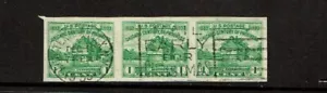 1933 U.S. CLASSIC 1c FORT DEARBORN Strip of 3 Sc#730a Great Cancel - Picture 1 of 1