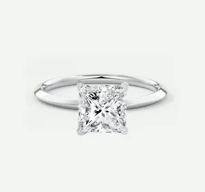 IGI F/VS 1.25 Ct Princess Lab Created Grown Diamond Ring 14K White Gold - Picture 1 of 1