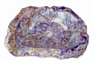 Natural Amethyst Stone Sink – Luxury Wash Basin for Home Décor | Unique Bathroom - Picture 1 of 4