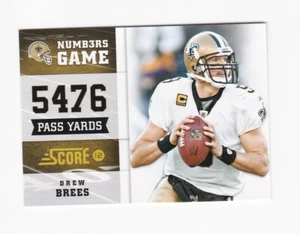 2012 Score Numbers Game #9 Drew Brees New Orleans Saints Purdue Insert - Bild 1 von 2