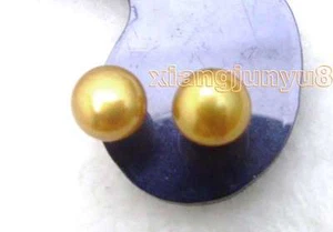 7-8mm Brown Round Natural Freshwater Pearl Earring for Women & Silver Stud e348 - Picture 1 of 5