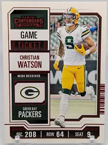 🏈2023 Panini Contenders - #37 Christian Watson Red Game Ticket- Packers🏈 - Picture 1 of 3
