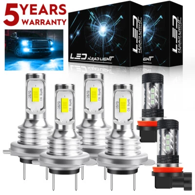 For Mercedes Benz C300 C350 2008-2010 LED Headlights Hi-Lo+Fog Light Blue Bulbs - Image 1 of 4