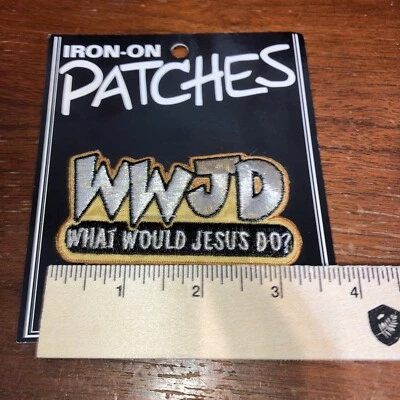 WWJD - What would Jesus Do - Iron On Patch - Religious - Patches Applique NEW - Image 1 of 4