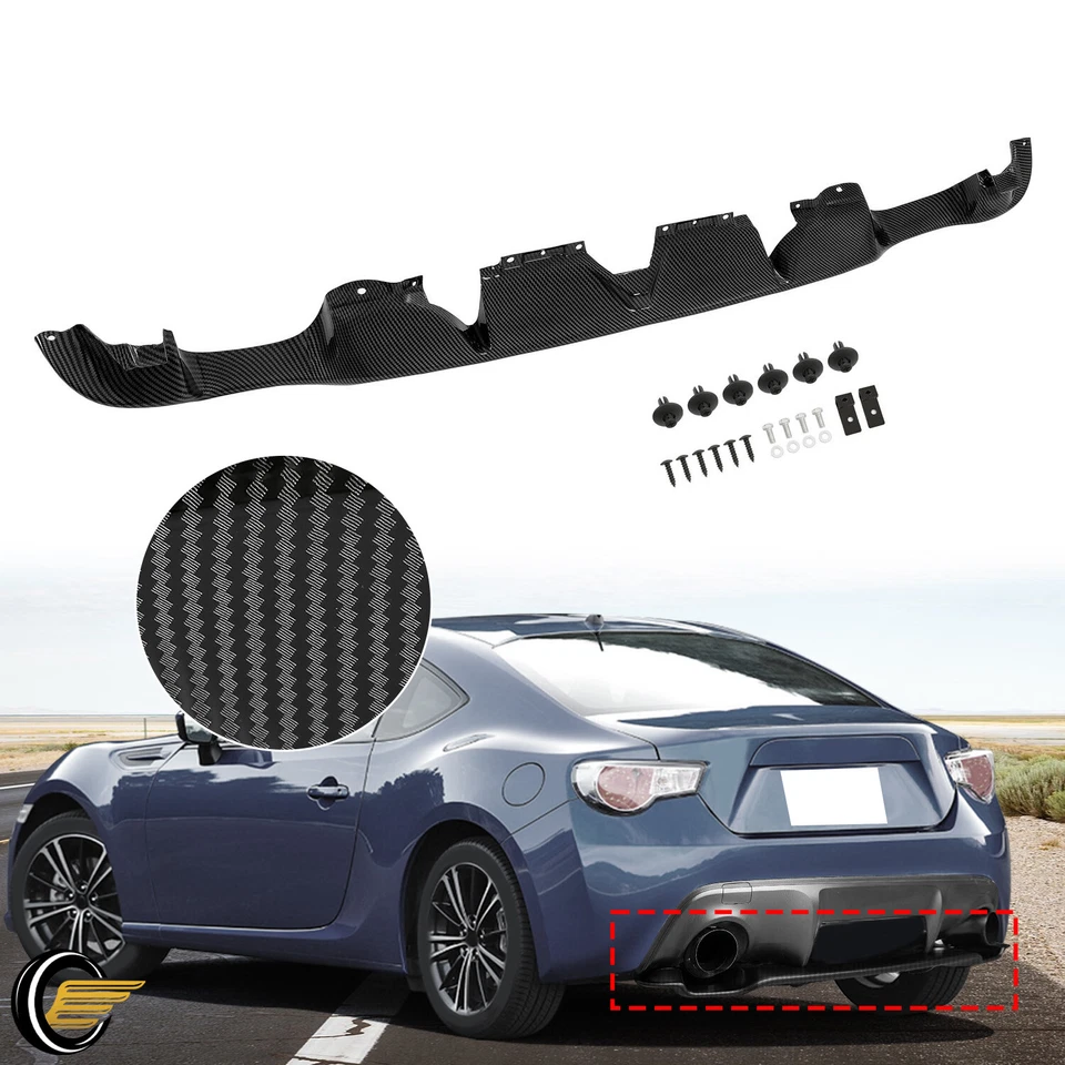 Alerón labial difusor parachoques trasero estilo fibra de carbono para Subaru BRZ cupé 2013-20 Foto 1 de 4