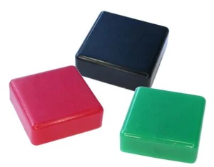 2St.Tasterkappen 12x12mm; Aufnahme 3,8x3,8 für 12mm Taster in rot, schwarz, grün - Picture 1 of 4