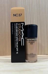 MAC Studio fix Fluid Broad (SPF 15) Matte Foundation 1.0oz/30ml ~ #NC 37 ~ Fresh - Picture 1 of 3