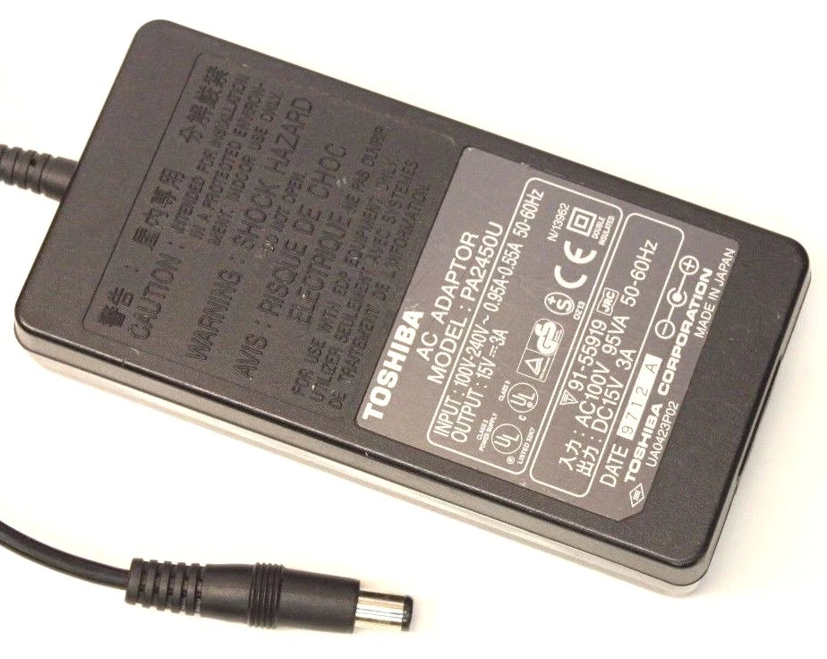 Cargador adaptador fuente de alimentación CA Toshiba PA2450U Foto 1 de 1