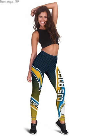 Los Angeles Chargers Womens Sexy Yoga Pants High Waist Butt Lift Leggings Gift Cover