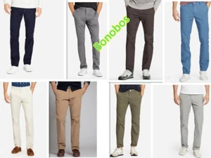 Pantaloni chino uomo Bonobos sartoriali/dritti/slim fit lavati taglia 32,34,36,40 #G - Foto 1 di 5