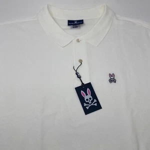 Psycho Bunny Mens 6 XLT White Classic Short Sleeve Polo Shirt NWT - Picture 1 of 6