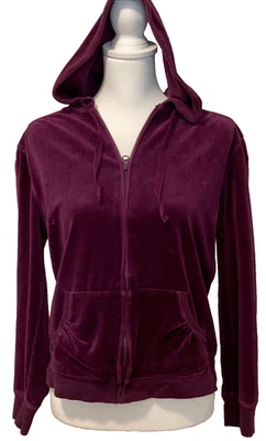 Traje deportivo vintage antiguo azul marino para mujer de terciopelo con cremallera completa sudadera con capucha L, pantalones M Foto 1 de 4