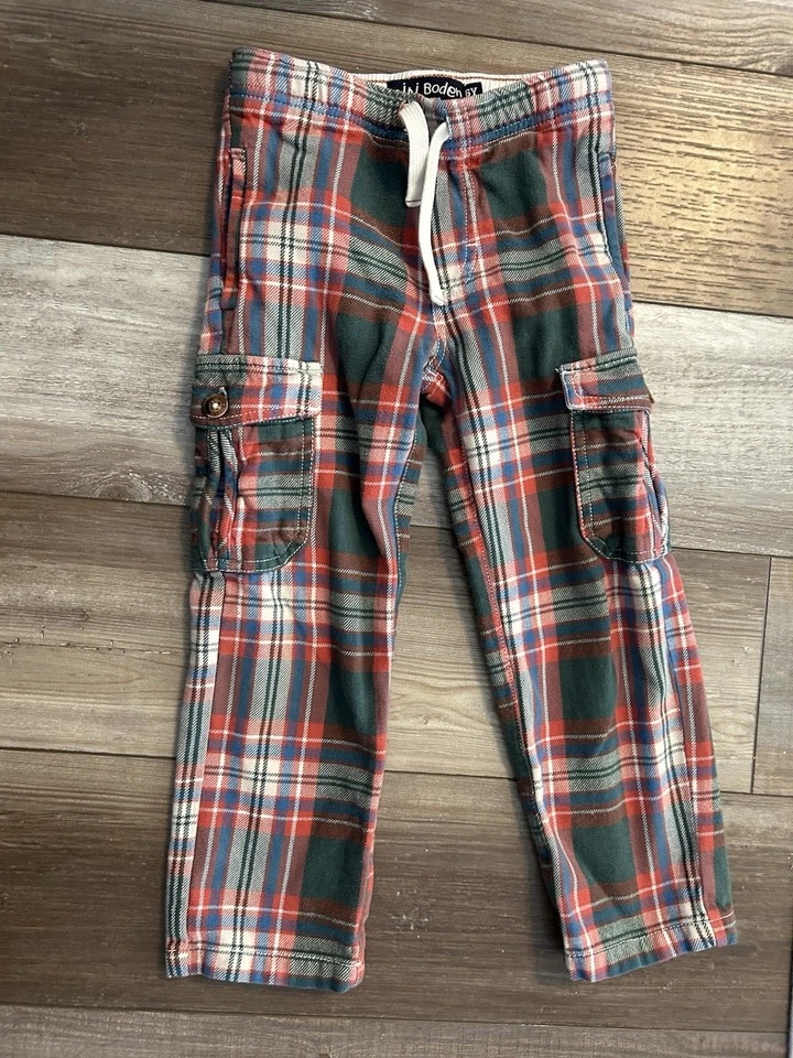 Pantalones cargo Mini Boden para niños 6 Y a cuadros banda elástica temporada de otoño Foto 1 de 4