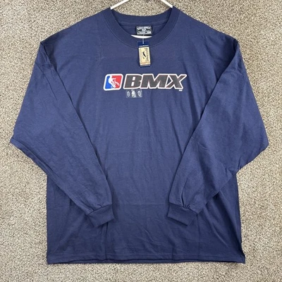 Camiseta de Colección Steve & Barrys BMX Manga Larga Para Hombre Talla XXL Azul Marino Nueva Con Etiquetas Foto 1 de 4