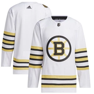 Boston Bruins Adidas Jersey Sz 52 White Primegreen 100th Anniversary NHL Hockey - Picture 1 of 4