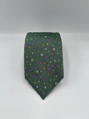 "Corbata Alexander Julian Colores Verde Burbuja Lunares Multicolor Seda 3,25""" Foto 1 de 4