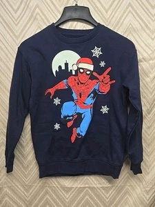 Marvel Spiderman Graphic Holiday Sweatshirt Youth 12/12A " Spiderman - Picture 1 of 5