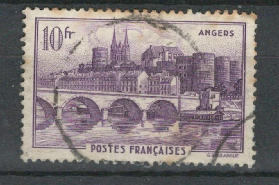 FRANCE EUROPE HISTORICAL BRIDGES  - ANGERS - POSTAL USED STAMP LOT(EQU 768) - Image 1 of 1