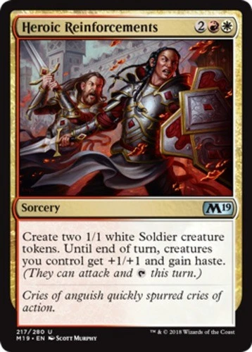x1 Heroic Reinforcements - Core Set 2019 (M19) - NM - MTG - Image 1 of 1