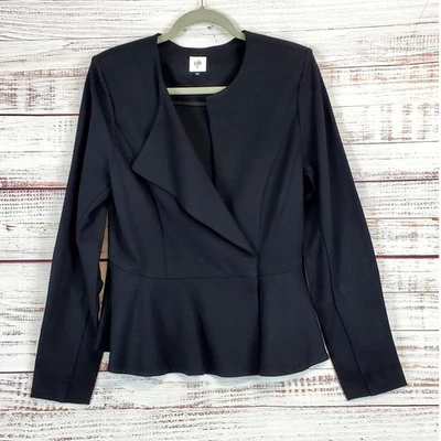 Cabi Black Agency Peplum Ponte Blazer 10 Double Shoulder Pads Career Corpcore  - Image 1 of 4