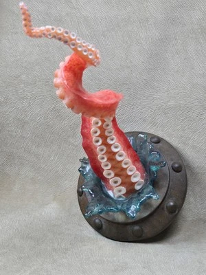 Figura Arte Único Akimbo Animal Pulpo Resina Multicolor Montaje en Pared 11 Pulgadas Foto 1 de 4