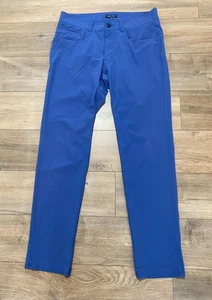 Pantaloni da golf Peter Millar Bingham da uomo 32x32 blu 5 tasche corona performance - Foto 1 di 12