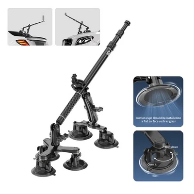 MARKENLOS Triple Suction Cup Car Mount Kit Selfie Stick For Insta360 X2/X3/X4/X5 OneRS DJI