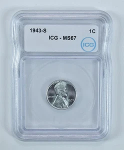 1943-S Lincoln Wheat Cent MS67 ICG *4482 - Picture 1 of 5