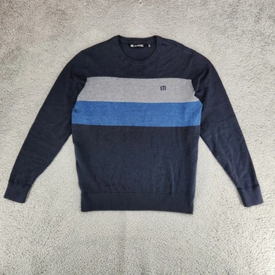 Travis Mathew Long Sleeve Crew Neck Sweater Mens Size M Blue Acrylic - Image 1 of 4