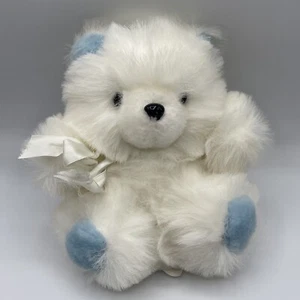 Peluche Royal Imports Oso Blanco Patas Azules Orejas Esponjosas De Colección 7 pulgadas - Imagen 1 de 6