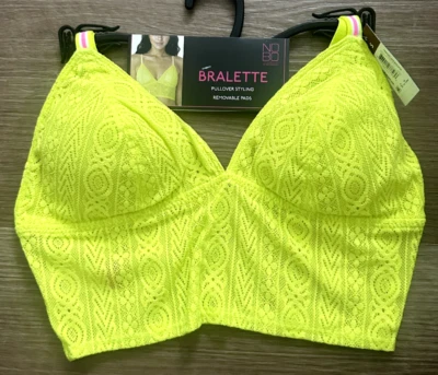 Пуловер No Boundaries Bralette длинный с v-образным вырезом с подкладкой желтый подростковый размер XS - Изображение 1 из 4