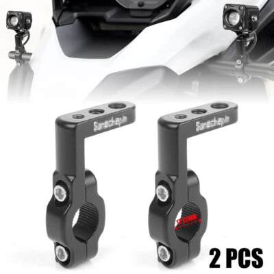 7/8'' Motorcycle Handlebar Fork Tube Mount Spot Fog Light Bracket Holder 17-22mm - Image 1 of 4