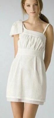 Vestido para mujer Marc By Marc Jacobs blanco ojales rosa lazo interior hombro talla 4 #W2 Foto 1 de 4