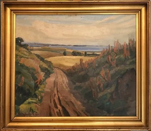 Knud Jespersen (1879-1954): IN THE COUNTRY. VIEW TO LAKE. Original oilDated 1920 - Picture 1 of 7