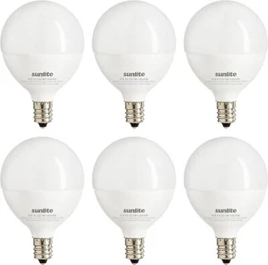 G16.5 LED Frosted Bulb 7W (60W=) E12 Candelabra Base 3000K Warm White - 6 Pack - Picture 1 of 1