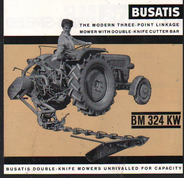 1966 Busatis "BM 324 KW" Doppelmesser Rasenmäher Prospekt Prospekt - Bild 1 von 1