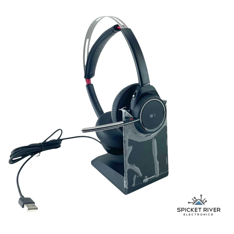 Plantronics Voyager Focus B825 On-Ear Headset w/ 203079-101 Charging Dock - READ - Image 1 of 4