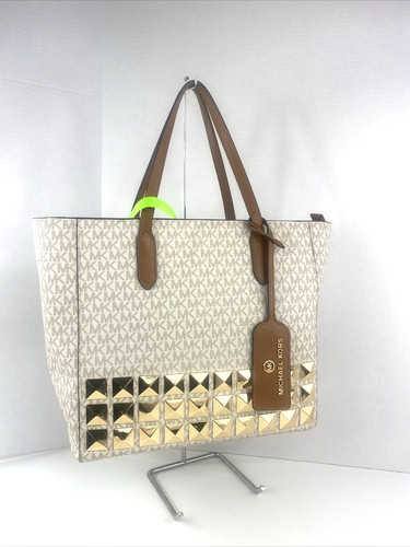 Borsa Michael Kors Sinclair borchiata East West monogramma grande borsa vaniglia zip B3I