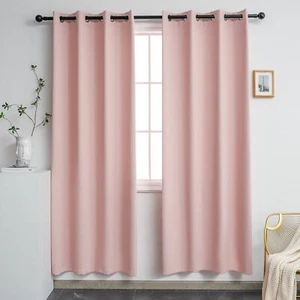 Home Fashion Thermal Insulated Solid Grommet Top Blackout Curtains for Girls ... - Picture 1 of 7