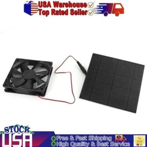 Solar Panel Powered Fan Mini Ventilator For Greenhouse Pet/Dog Chicken House - Picture 1 of 11