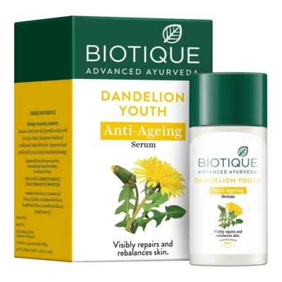 Biotique Dandelion Youth Anti-Ageing Serum| Ayurvedic organically Pure| Anti40ml - image 1 of 4