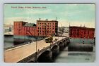 Waterloo IA-Iowa, Fourth Street Bridge, c1913 Antique Vintage Souvenir Postcard