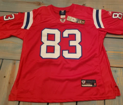 Wes Welker REEBOK RED JERSEY New England Patriots Size Womens Large L STITCHED Cover