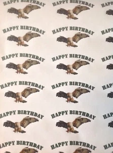 BIRD OF PREY BIRTHDAY GIFT WRAPPING PAPER RAPTOR EAGLE HARRIS HAWK OSPREY FALCON - Picture 1 of 1