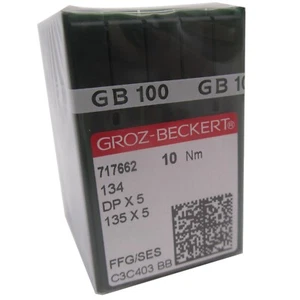 Punto Groz-Beckert 134R 135X5 DPX5 FFG/SES 100 PIEZAS PARA muchas costuras industriales - Imagen 1 de 4