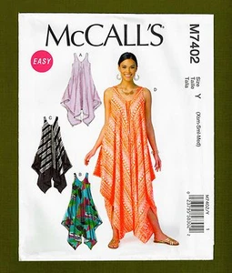 Easy Tent Dress & Jumpsuit Sewing Pattern~Pullover (Sizes XS-M) McCalls 7402 - Picture 1 of 9