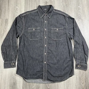 Vintage Guess Denim Button Up Shirt Jean Shacket Men’s XL Blue Dark Wash - Picture 1 of 6