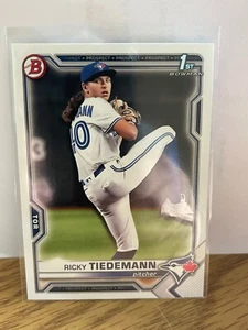 2021 Bowman 1st Draft Ricky Tiedemann RC Rookie base #BD-89 Blue Jays - Picture 1 of 2